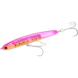 LUCKY CRAFT Wander Slim 90 – 3.5" Saltwater Sinking Pencil Bait, Long Casting Glide Lure for Inshore, Surf & Coastal Fishing, 717 Ghost Pink Gold Sardine