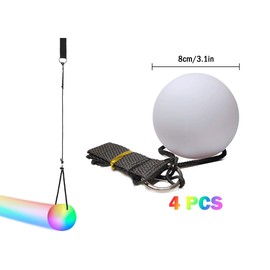 Anlising 4PCS LED Poi Balls, LED Poi Juggling Set, LED Glow Poi Balls with Rainbow Colors, LED Poi Spinning Balls, Luminous POI Juggling Balls, for Dancing, Beach, Camping, Light Shows, Raves Party
