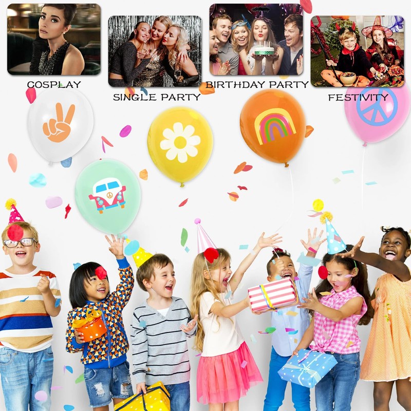 Pastel Daisy Balloons Set - 15 Pieces of 12-inch Daisy