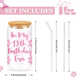 Splendest 13Th Glass Cup Birthday Gifts For Girls,13 Year Old Girl Gifts,13th Birthday Gift Ideas, Best Presents For 13 Year Old Teen Girls