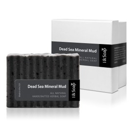 I & SOAP, Dead Sea Mud Soap Bar. 100% Natural & Organic. With Activated Charcoal & Therapeutic Grade Essential Oils. Facial and Body Cleansing Soap. Best Natural Skin Care for Oily Skin or Acne Skin.