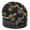 Famame 6 Pcs Gold Bee Seamless Leather Coasters for Drinks