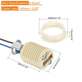 PATIKIL G9 Light Base Socket, 2 Pack Ceramic Lamp Bulb Holder Connector Lighting Replacement with 140mm Cable Wire for Halogen Incandescent LED Light Bulb