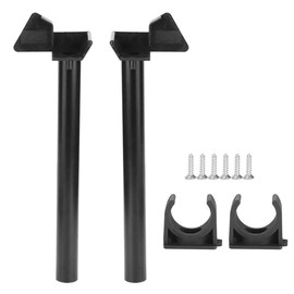 Fdit Greenhouse Rainwater Gutter Water Butt Down Pipe Guttering 2 Kits Shed Drainage Downpipe Accessory Supplies 10.2in Black