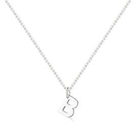 FISSEN JEWELRY Silver Letter Necklace for Women Dainty Silver Initial Necklaces for Women Trendy Initial Choker Necklaces Minimalist Silver Necklace for Women