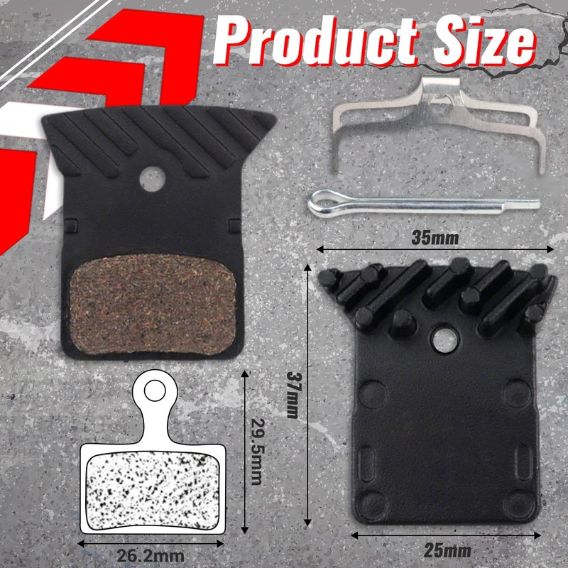 Xumann 1 Pair Bike Disc Brake Pads with Cooling Fin