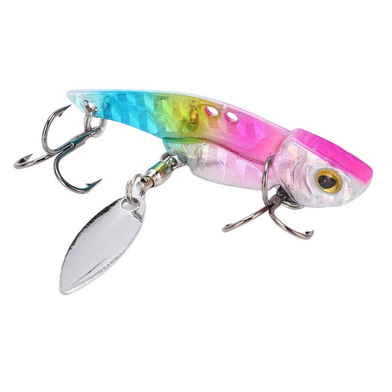 6pcs 5cm Metal Artificial Vib Fishing Lure Streamlined Design 3D