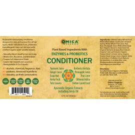 Omica Organics Plant Based Conditioner with Herbal Extracts, Enzymes, and Probiotics (12 fl oz)