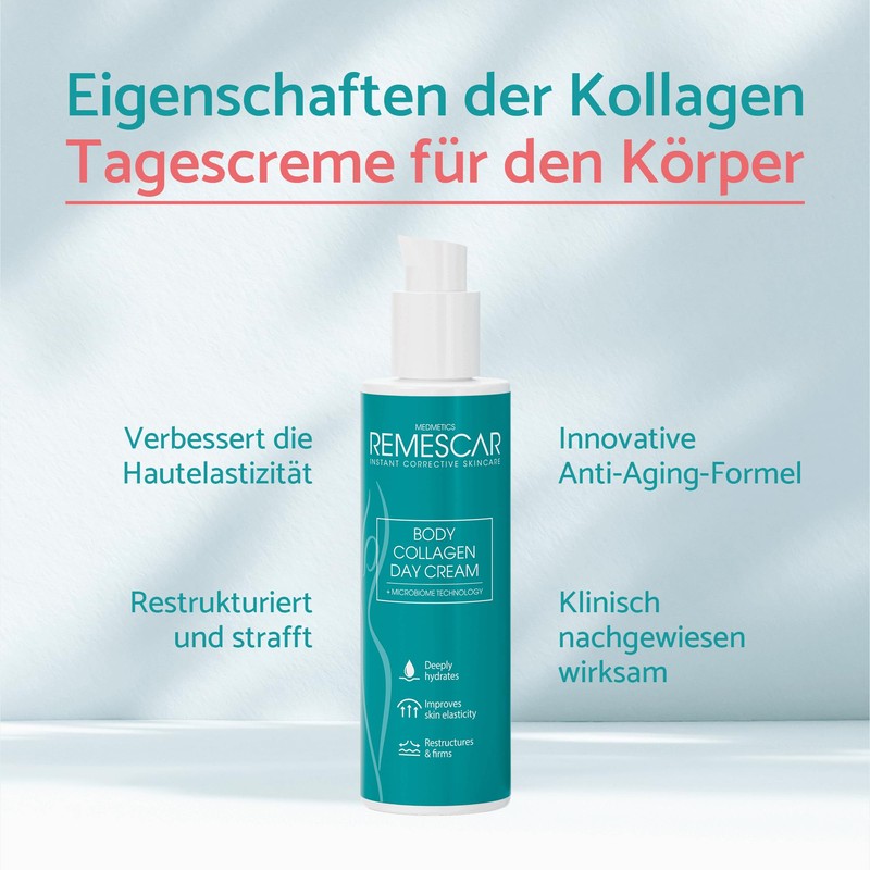 Remescar Collagen Body Day Cream 200ml Deep Moisturising Improves Skin