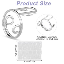 20pcs Wudu Nail Rings, Adjustable Metal Finger Nail Rings for Women with 120pcs Adhesive Tabs Reusable Detachable Fingernail Jewellery Accessory for Wearing Manicure Decoration (Gold & Silver)