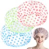 6 Packs Waterproof Shower Cap, Reusable Shower Hat Bath Caps