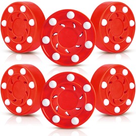 Deekin Hockey Puck Street Hockey Puck Roller Hockey Puck Multifunctional Hockey Balls Novelty Indoor Hockey Set for Indoor and Outdoor Sport Training Activities Women Men(Red,12 Pack)