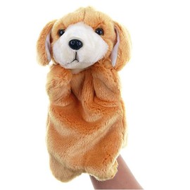 Plush Puppets Dog Puppy Stuffed Animal Toys for Imaginative Pretend Play Storytelling (Brown)