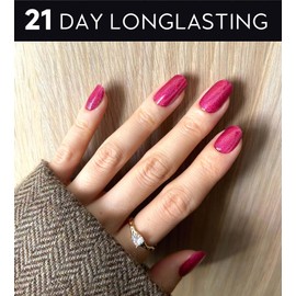 Beaolata Semi Cured Gel Nail Strips - Gel Nail Stickers with uv Light - Nail Polish Strips - 20 Gel Nail Wraps - Gel Nail Strips - Long Lasting Salon Quality (Mulled Wine Red)