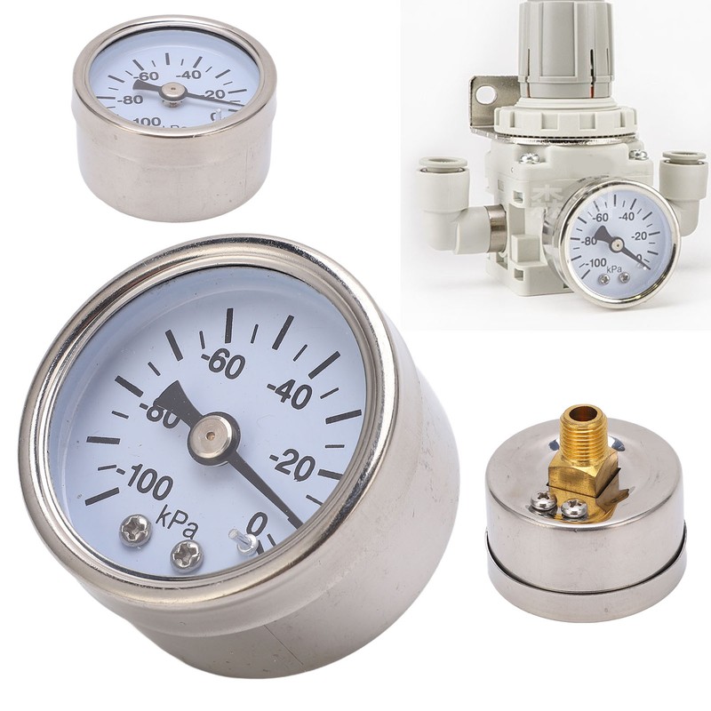 Vacuum Pressure Gauge 1/8in Stainless Steel Dial Liquid Filled Pneumatic