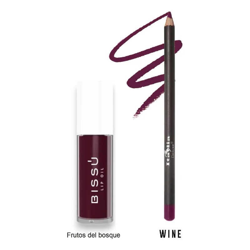 Lip Combo Brillo Lip Oil Bissu + Delineador Italia Deluxe
