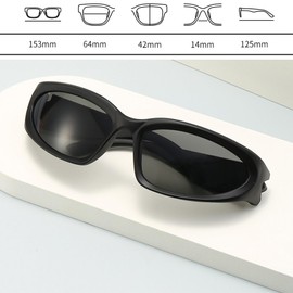 Brateuanoii Fast Glasses Rave, Polarised Sports Glasses, Sports Sunglasses, Men, Women, UV 400 Protection, Y2K, Suitable for Cycling, Running and Other Outdoor Sports, black