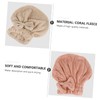 WOONEKY Coral Fleece Hair Dry Cap 3pcs Set Shower Drying