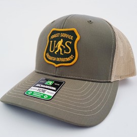 Bigfoot Forest Service Sasquatch Department Richardson 112 RE Trucker Mesh Snapback Cap Hat Loden Multi