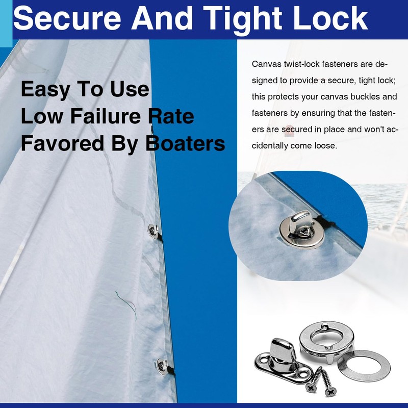 Usdrwam 10 Set Twist Lock Fasteners with Turn Button Fasteners
