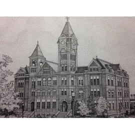Auburn Samford Hall pen and ink 11"x14" print