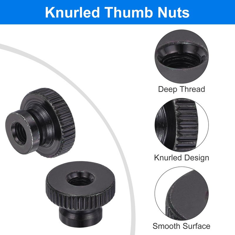 sourcing map Knurled Thumb Nuts, 10Pcs M5 x 16 x
