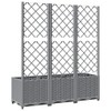 vidaXL Garden Planter with Trellis - Light Gray, Polypropylene -