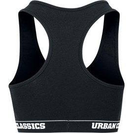 Urban Classics Women's Sports Tank Top Ladies Logo Bra, black