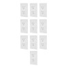 Kit 10 Placas Doble Contacto Polarizado Y Aterrizado Blanco Blanco