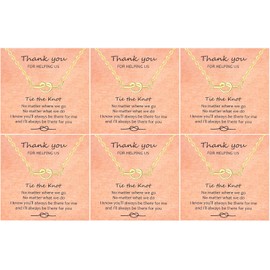 CERSLIMO Bridesmaid Gifts - 6 Pcs Bridesmaid Proposal Gifts, Tie The Knot Necklace Maid of Honor Gifts Wedding Flower Girl Gift, Bridesmaid Proposal Jewelry Bridal Party Knot Necklace for Women, Gold