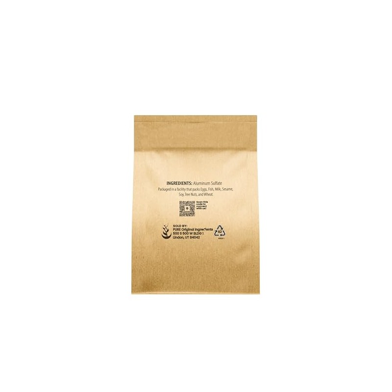 Pure Original Ingredients Aluminum Sulfate (4 oz) Food Grade, Iron
