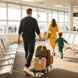 lohey 4 Pack Luggage Tags for Suitcases - Durable Double-Sided PU Leather Luggage Labels for Backpacks, Handbags, Cruise & Suitcases, Travel Accessories