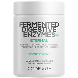 Codeage Suplemento De Enzimas Digestivas Fermentadas, Suministro Para 3 Meses: 14 Enzimas Digestivas, Probióticos, Prebióticos, Ingredientes Botánicos Fermentados, Enzimas Pancreáticas Múltiples De Or