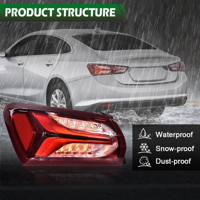 GRAND ORANGE LED Tail Light Compatible with Chevy Malibu 2019