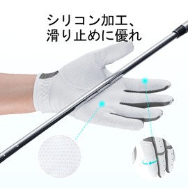 Vgo 1PC Golf Gloves Men's Left Hand Breathable Stretch Material Sweat Wicking & Grip Golf Gloves AL7982-ML (White & Gray,XL)