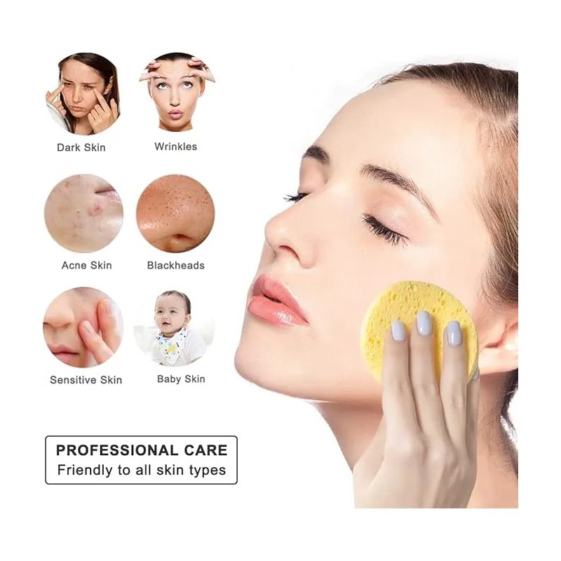 Esponjas Faciales 50 Piezas De Almohadilla De Limpieza Reutilizable De