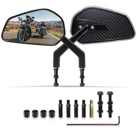 VPZMT CNC Carbon Fiber Rearview Mirror for Harley Touring, Road Glide, Electra Glide, Street Glide, Road King, Softail, Dyna, Street Bob, Low Rider S, Fat Boy, and Sportster XL883