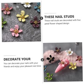 Healeved 18pcs Colorful Flower Nail Charms for Nail Art Decoration Random Colors to Use for Manicure