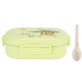 Lunch Box, 720ml 2 Compartments Thermal Insulated Hot Food Lunch Containers with Spoon, Portable 304 Stainless Steel Adult Kids Bento Lunch Box, Cold and Hot Food Storage for Office School(Green)