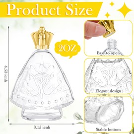 Vesici 16 Pcs Glass Holy Water Bottles 2 oz Empty Embossed Holy Water Bottles Catholic Christian Church Communion Gifts for Home Wedding Baptism Favors