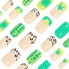 BABALAL Press on Nails Short Square Fake Nails Summer Glue
