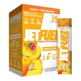 Aminoácidos en Polvo Peach Mango Jetfuel Energy Sticks 14 Sobres                                                                                      