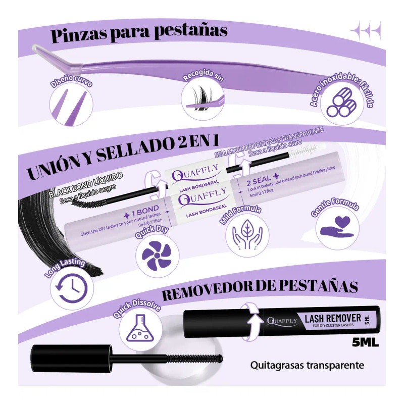Fairy Extensiones Pestañas, Kit De Racimos De Pestañas Mixto