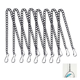 FWKAILEPING 8 Pcs Stained Glass Window Hanging Chain,20inch Premium Decorative Chains for Colorful Glass Windows Sun Catchers and Ornaments Perfect for Walls Gardens and Kitchens （ Black）