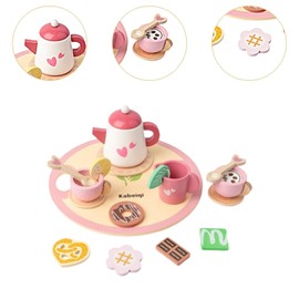 Milageto Toddlers Afternoon Tea Time Tea Set, Play Kitchen Accessories, Little Girls Tea Set Toy for Ages 3 4 5 Years Old Kids, Heart