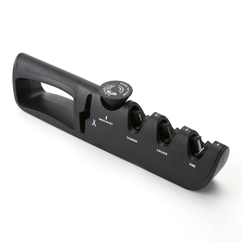 Black 4 Stage Knife Sharpener Adjustable Angle Household Blade Sharpener