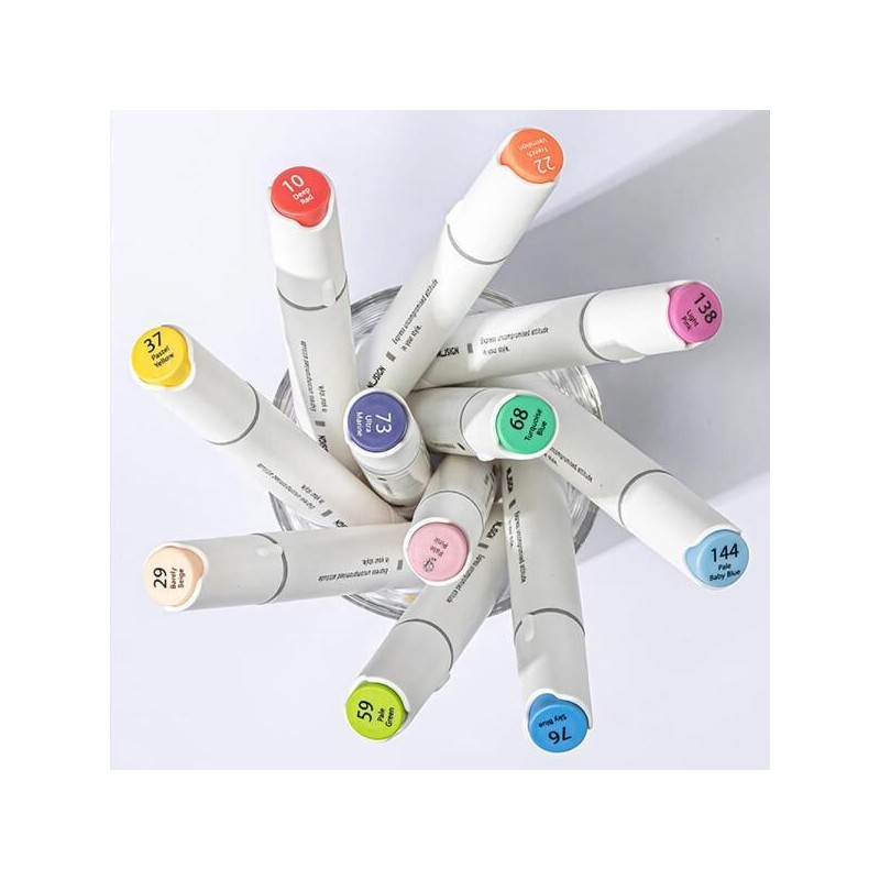 Artbox/Deli Nusain Rounded Sketch Brush Twin Marker Pen 60-Color Set
