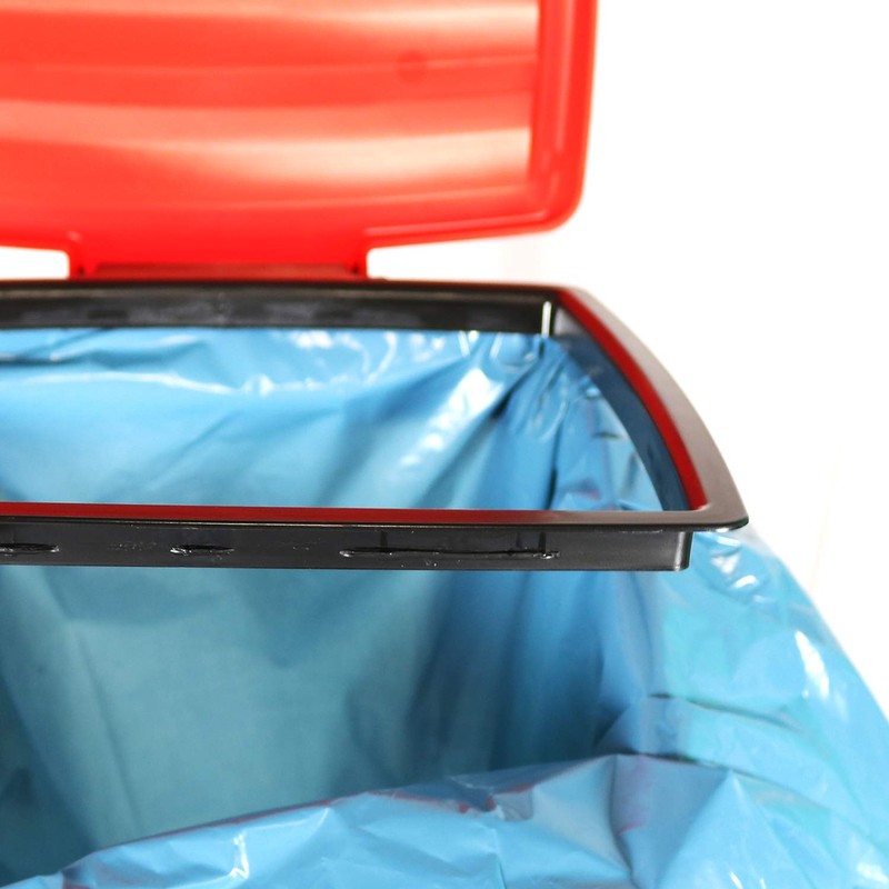 com-four® garbage bag stand with lid, can be set up