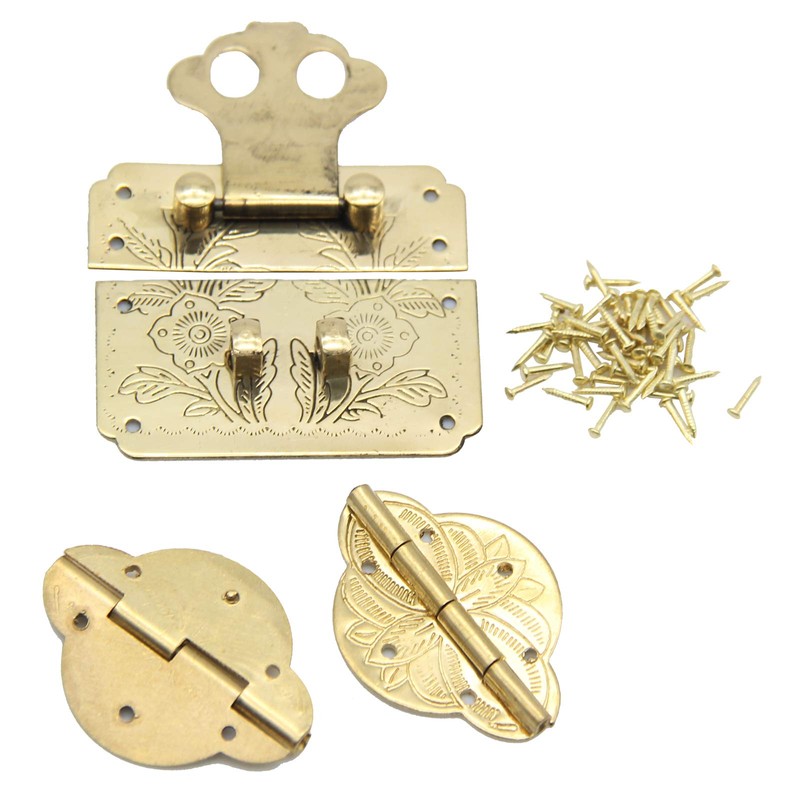 Retro Brass Style Hardware Sets, Decorative Cabinet Jewelry Box, 1Pc