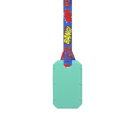 Oojamabobs Sensory Taggles pendant chew necklace, discreet adult/teen jewellery - Autism ADHD stimming/anxiety aid - Mint green with lanyard/cord (6 designs available!) (54cm, Bang Wham Pow)